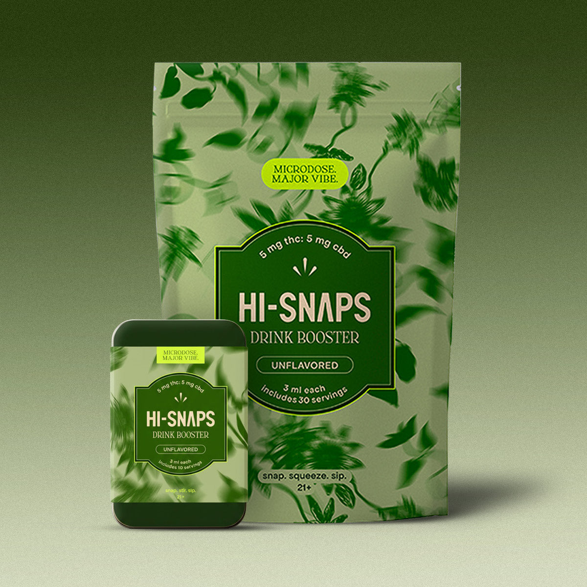 Hi-Spans Starter Park – Drink Boosters in a 10-pack travel tin, plus 30-pack refill bag.