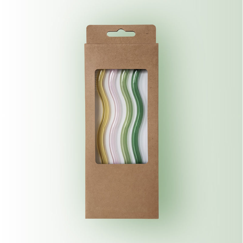 Glass Wavy Straws